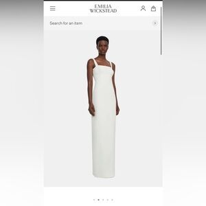 Emilia Wickstead Ivory Square-Neck Maxi Dress